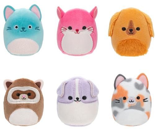 Squishville SQM0510-6er Pack Gute Kumpels Squad, superweiche Mini-Squishmallows, 5cm Plüschfiguren