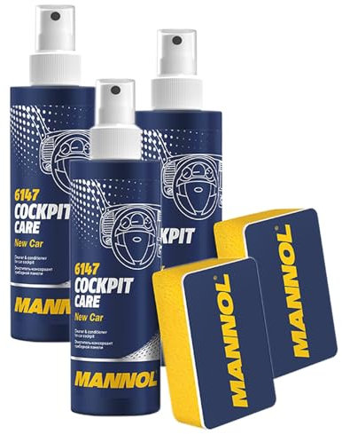 Mannol Cockpit Care Lot de 3 nettoyants pour habitacle 250 ml Différentes notes de parfum