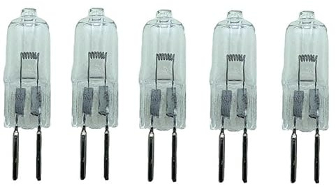 JZLBBC 5 Pezzi Capsule Lampadine Alogene G5.3 12V 75W Lampada Alogena GU5.3 base a doppio ago Bianco Caldo Per Plafoniere Lampada Tavolo Luci Per Armadietti 75 W