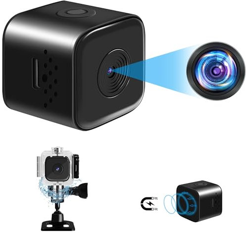 UYIKOO Mini Kamera 1080P HD, Kleine Kamera Tragbare Mini Überwachungskamera Magnet Videokamera Mikro Cam und Infrarot Nachtsicht wasserdichtes Gehäuse