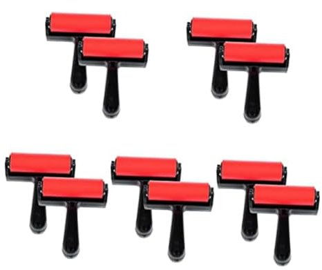 VENOAL 10 Stück Druckwalze Hartgummi Applikator DIY Prozess Pinsel Hand Gummi Roller