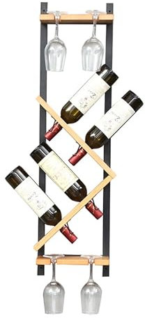 WXZXWXZX Weinregal Wand Holz Flaschenregal Schmal Wine Rack Bar Regal Wand Weinschrank Hausbar Barschrank mit Weinglashalter Weinständer Mini Bar für Küche Bar Esszimmer