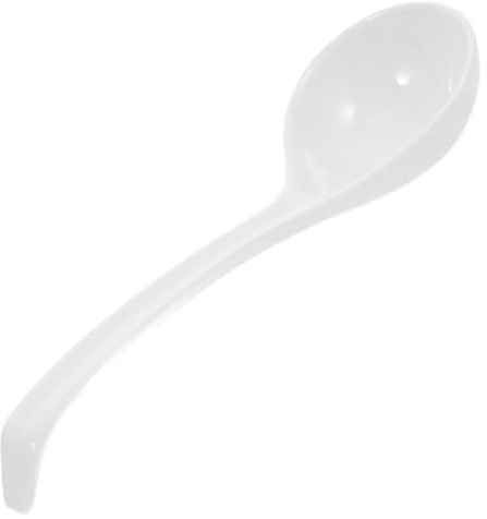 SOLUSTRE Cucchiaio Resistente e Lavabile in Lavastoviglie in Porcellana Bianca per Zuppa Cinese 27cm per Banchetti in Hotel e Servizio Miso Soup
