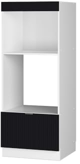 Vicco Armoire Micro-Ondes Fame-Line, Noir rayé, 60cm Ouvert