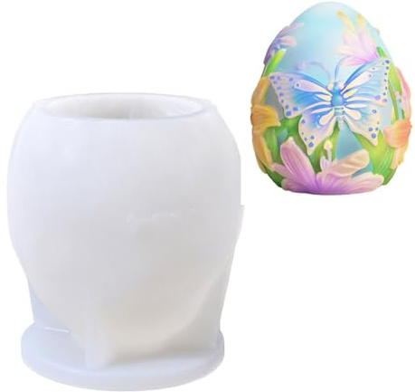 Easter Egg Mould, Silicone Bunny Casting Mold Cute 3D Rabbit Candle Mould for Resin DIY Craft Home Decorate