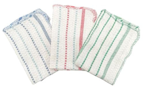 Westward Ho! 100% Cotton Soft & Absorbent Dish Cloths – 3 Pack, 38cm x 38cm, Multi-Purpose Cleaning Cloths for Home, Kitchen & Professional Use, Highly Durable & Quick Drying