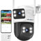 GENBOLT 4G LTE Cámara Vigilancia Exterior con Tarjeta SIM sin WiFi, Doble Lente PoE CCTV Cámara Seguridad Cableada Grabación 24/7, Cámara IP PTZ con Detección Humano Seguimiento Automático
