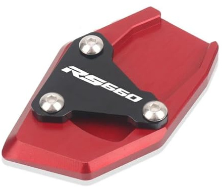 JHYBDP Seitenständer-Pa Motorrad Seite Stehen Platte Pad Für Aprilia RS660 RS 660 Tuono 660 2020-2023 Fuß Pads Ständer Unterstützung Pad Extender Kickstand Platte(Rot 1)