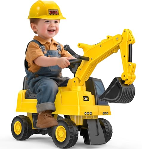 Naxudcoo Große Bagger-Spielzeuge für 1-3 Jahre alte Jungen Mädchen: Kinder Sitzbagger, Baufahrzeuge für Kinders, Jungen Geschenke für 1 2 3 Jahre alte Kinder