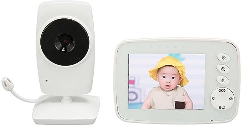 Trådlös Babyvakt, Babyvakt Temperaturövervakning i Realtid Night HD 1080P Utomhus Tvåvägssamtal (EU-kontakt)