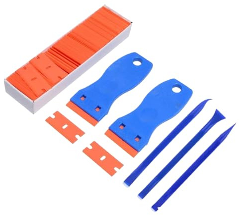 Rascador quitaadhesivos – Rascador para con mango ergonómico – Herramienta con hoja de precisión, accesorio resistente y multifuncional para limpieza de cerámica, paredes y cristales