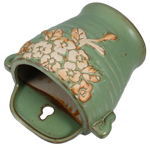 TOYZFRIENDY Vintage Keramik Wandpflanzer Retro Hängender Blumentopf für Kleine Pflanzen für und Büro Vielseitig Einsetzbar und Dekorativ