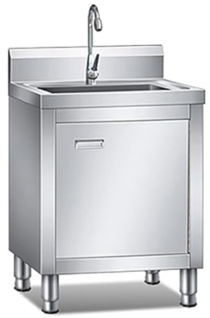 Kindevieft Fregadero Industrial, Fregadero de Exterior, Mueble de baño con Grifo, Fregadero de Camping para jardín, Fregadero de Acero Inoxidable para restaurantes y Tiendas 50 * 50 * 80cm