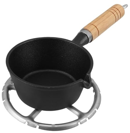 Amosfun Mini Poêle Fonte avec Manche Petite Casserole Antiadhésive pour Œufs Beurre Fondu Sauces Plaque de Cuisson