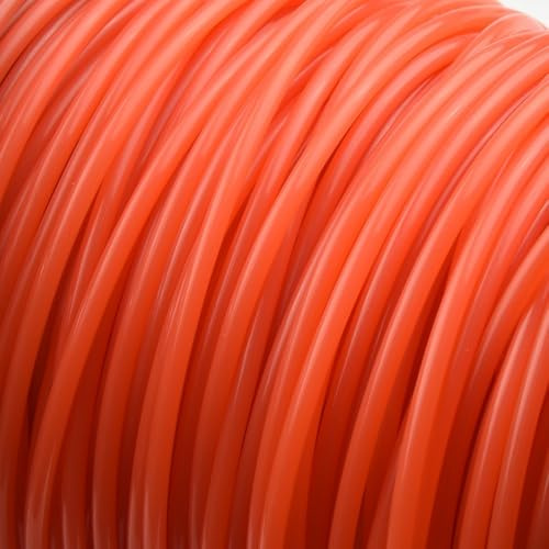Besttoolifes Strapazierfähige Nylon-Faden, rund, 2,7 mm Durchmesser, 50 m Länge, Ersatzschnur für Rasentrimmer und Freischneider, Orange