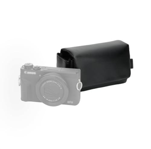 KIWIFOTOS Sac compact pour appareil photo, Cuir microfibre / Noir, 13.0*8.0*5.0cm / 5.1*3.1*2.0, Compacte