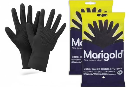 GETINSTYLE SHOP Bundle – 2 Pairs of Marigold Extra Tough Outdoor Gloves, Extra Large
