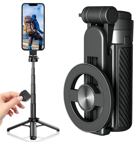 180cm Handy Stativ Selfie Stick, 2025 Neu Selfie Stick, 4 In 1 Multifunktions SelfieStick Mit 360° Drehung Und Magnet, Mini-Kamerastativ mit FernauslöSer, 15 M Reichweite Für iPhone/Android (Schwarz)