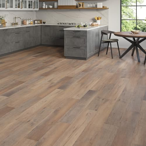 LVT Luxury Vinyl Tile Plank Flooring Waterproof Click Fit Wood Effect LVT Floor 2.196m² Coverage Per Pack | Office, Hallway, Kitchen, Dining Room Flooring Pack (Country Oak)