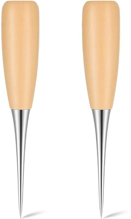 2 Pcs Awl Tool, Sewing Awls, Leather Awl Punch Tool | Wood Handle Punching Tapered Awls, Leather Sewing Stitching for Repair Sewings DIY Project
