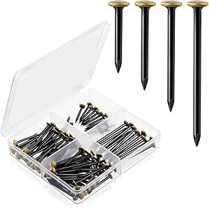 Lot de 120PC Punaise Murale et Clou Tapissier pour Affiche Decoration Murale Accroche Tableau et Cadre Sans Percer Clous Solides pour Fixation Rapide Crochet Beton et Clou Double Pointe Inclus