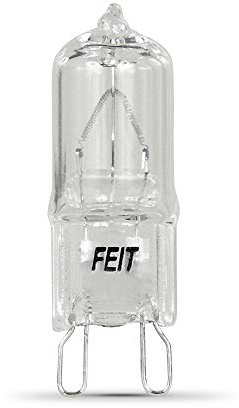 Feit Electric 60W T4 Halogen Light Bulb, G9 Bi-Pin Base, 3000K Warm White, 850 Lumens, Dimmable, 120V, 2,000 Hour Life, for Security, Motion Sensor & Task Lighting, BPQ60/G9/CAN