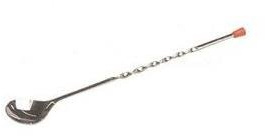 Winco 11-inch Bar Mixing Spoon Stainless Steel with Removable Red Tip