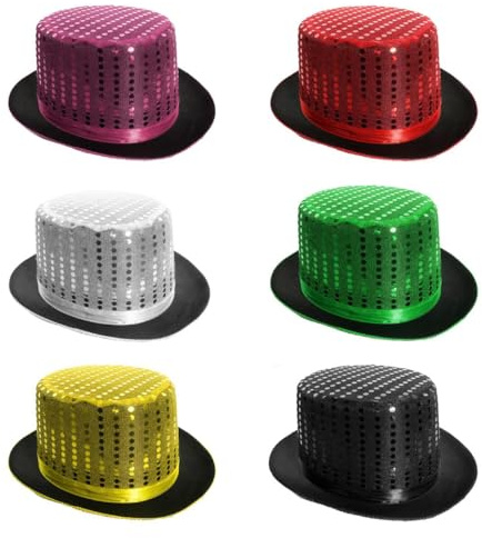 I LOVE FANCY DRESS Chapeau Haut de Forme Or à Paillettes pour Adulte. Ideal pour Les enterrements de Vie de garçon ou de Jeune Fille.