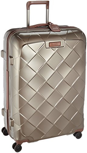 STRATIC Leather & More Hartschalen-Koffer Trolley Rollkoffer Reisekoffer 4 Rollen TSA-Zahlenschloss, Größe L, leicht und leise, Champagne