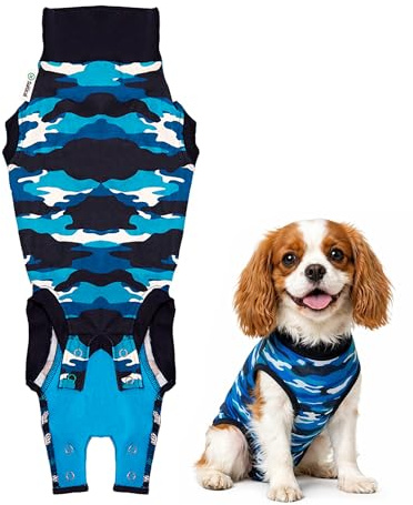 Suitical Recovery Suit Hund, XXXS, Blau Camouflage