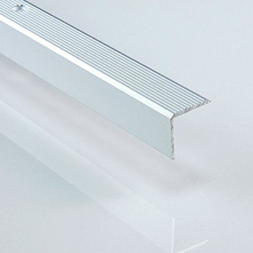 [DQ-PP] 1 x ALU PROFIL -L- Winkelprofil - Winkelmaße: 20 x 20, Farbe: silber, Länge: 100cm Treppenkanten Winkelprofil Treppenwinkelprofil Treppenprofil Treppenkantenprofil NEU