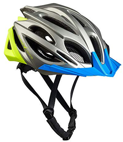 BLACK CREVICE Fahrradhelm Erwachsene I Fahrradhelm I Fahrradhelm Herren & Damen I MTB-Helm I Radhelm Fahrrad-Helm I Atmungsaktiver Fahrradhelm I Größenverstellbar (Silber/gelb/blau, S/M (54-58cm))…