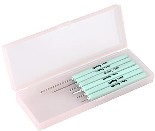 MDLUU Paper Quilling Tools with Storage Case, 5 Pieces Quilling Slotted Tools, 1 Piece Quilling Needle Pen for Paper Quilling Crafting, DIY Card Making Project