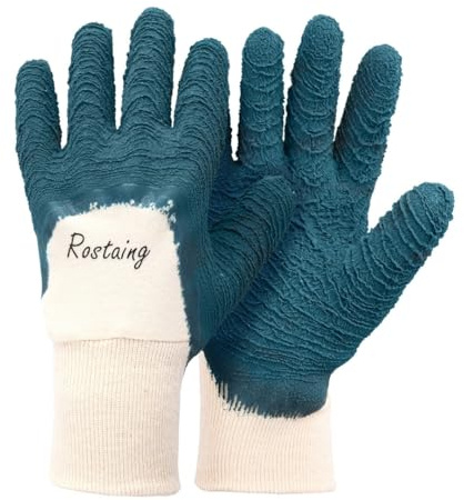 Rostaing Mixte Rosiers et Petits Épineux Imperméable Latex Épais-rostaing-taille 08 Gants de jardinage pour taille des pineux, Vert bleu, M EU