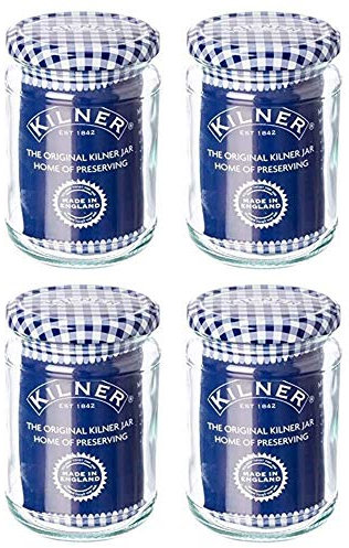 Kilner Preserving Twist Checkered Top Round Jar 370ml (Pack of 4)