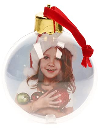 Cepewa Weihnachtskugel DIY Anhänger transparent zum basteln befüllen Stern Herz Kugel (12er Set)