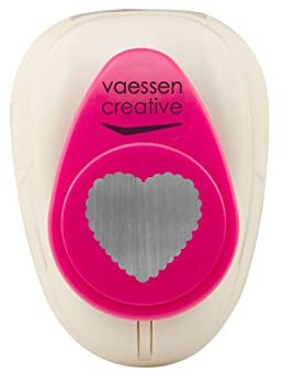 Vaessen Creative Craft Paper Punch - Heart - 2,2 x 2,3 cm - Circle Cutter for Crafting and Card Making, White/Pink