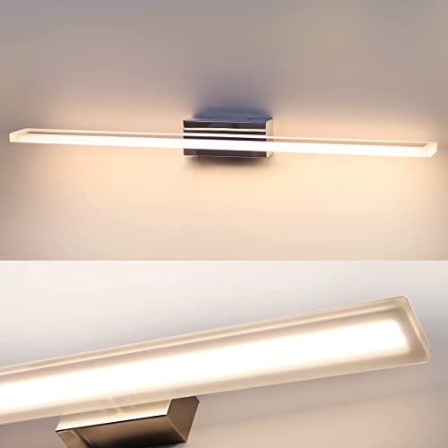 DILUMEN Spiegelleuchte bad 60cm 1600lm,Spiegellampe Badezimmer Wand, Edelstahl,15w Spiegel Lampe Bad, Badezimmer Lampe Wand, Mordene Badleuchte IP44 Wasserdicht (Warmweiß 3000k)