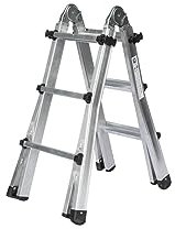 PROREGAL Teleskopleiter | 4-teilig | ohne Traverse | 4x5 Sprossen | Leiter, Teleskopleiter, Trittleiter, Bockleiter, Sprossen-Doppelleiter
