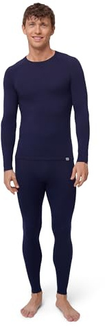DANISH ENDURANCE Underställ i merinoull för män, Långkalsonger Herr, Vinter, Varm, Mörk Marinblå, 2XL
