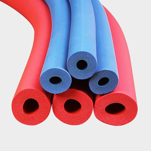 Rohrisolierung, Rot, Blau, Dick, 7/15/20 mm, Hitzebeständiger Schaumstoffschlauch， Heizungsrohr Isolierung, Hitzebeständiges Frostschutzmittel (Color : Blue, Size : 6 mm*15 mm*2 m)