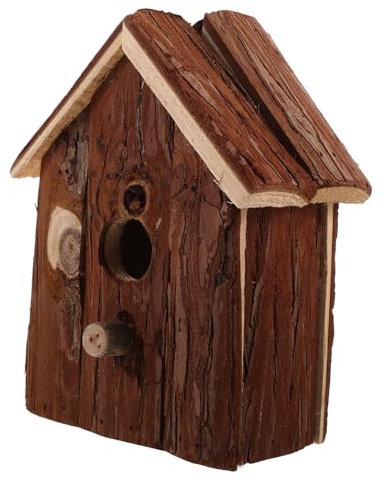 Toddmomy Wooden Bird House Hanging Nesting Box 15x10x19.5cm Pine Wood Garden Decoration Outdoor Bird Feeder