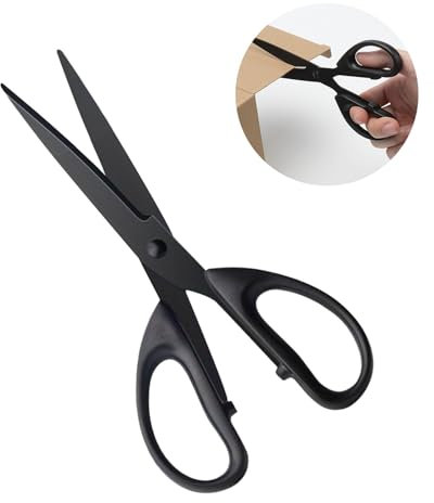 NICEIN Allzweck Schere - Scharfer,Antihaft,Edelstahl | Scheren，Papierschere, Bastelschere,haushaltsschere,küchen schere,büroschere, | Anti-Haft-Fluorbeschichtung für Klebeband (16cm-Schwarz)