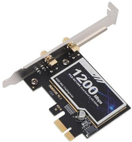 AC1200 PCIe-WLAN-Karte, 1200 Mbit/s 4.2 Wireless-Netzwerkkarte PCIE-Netzwerkadapter für Laptops Desktop, 2,4 GHz 5 GHz Dualband-Gigabit-LAN-Karte
