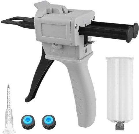 Pistola per colla epossidica, pistola dosatrice da 50 ml per miscelare 1: 1 e 2: 1 pistola per colla epossidica manico adesivo miscelato pistola dosatrice dentale materiale di formatura per cartuccia