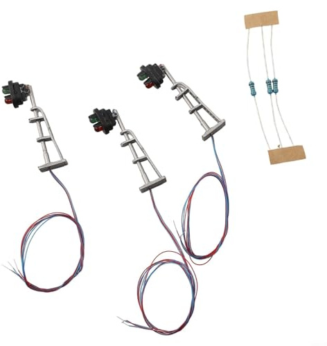 Juego completo de tres modelos de señales con tecnología LED para tren de escala N