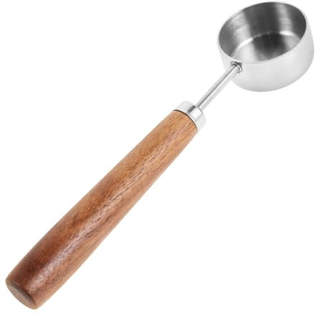 HONMEET Cuchara Medidora De Café Inoxidable Mango De Madera Cuchara Para Café y Dosificadora Elegante Para y Cocina Resistente y