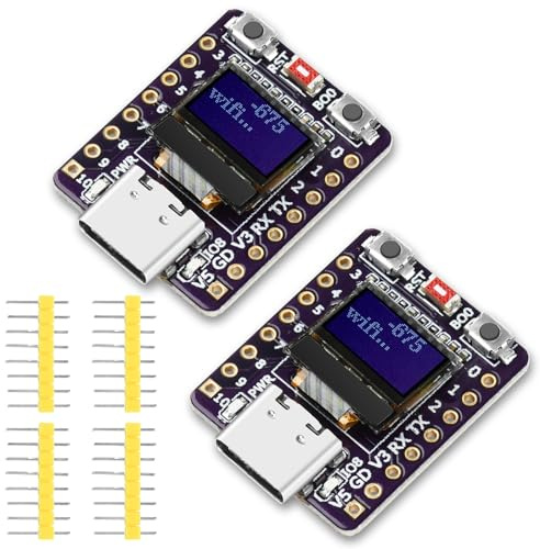 Diymore 2 Pezzi per ESP32-C3 Scheda di Sviluppo con 0,42 pollici Display OLED Bluetooth WiFi Modulo,per ESP32 USB-C Modulo