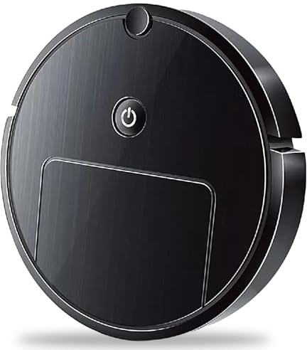 Générique Robot Laveur Intelligent Ultra-Fin 4.2cm - Autonome, 40min Autonomie, Faible Bruit 15dB, Serpillière Jetable Incluse (10 pièces)-Noir