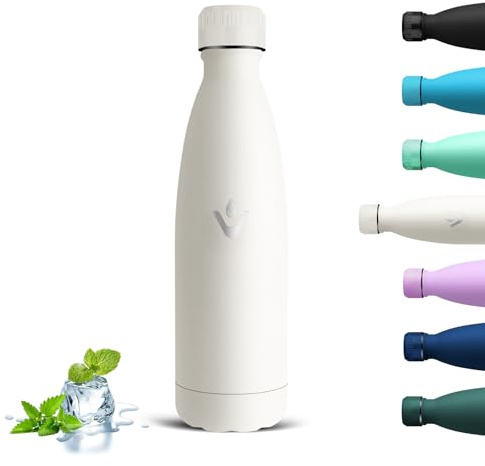 Grsta Botella Agua Acero Inoxidable, Prueba de Fugas Botella Termica 500ml, Conserva 12 Horas Caliente, 24 frio, Termo Sin BPA, Reutilizable Cantimplora Termica para Niños, Escuela, Gimnasio